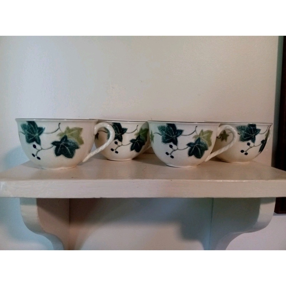 Mikasa Country Charm Ivy Path CM009 Tea Coffee Cups Set of 4 Stoneware Malaysia